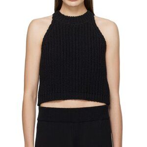 Cordera Black Cropped Tank Top Sweater